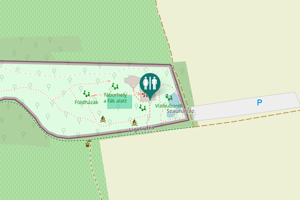 Map showing location of Mezítlábas élményösvény Toilet