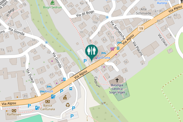 Map showing location of Via Alpsu 67 Toilet