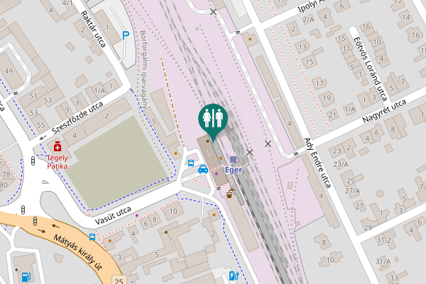 Map showing location of Állomás tér 1 Toilet