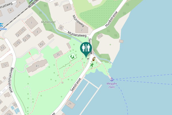 Map showing location of Seestrasse Toilet