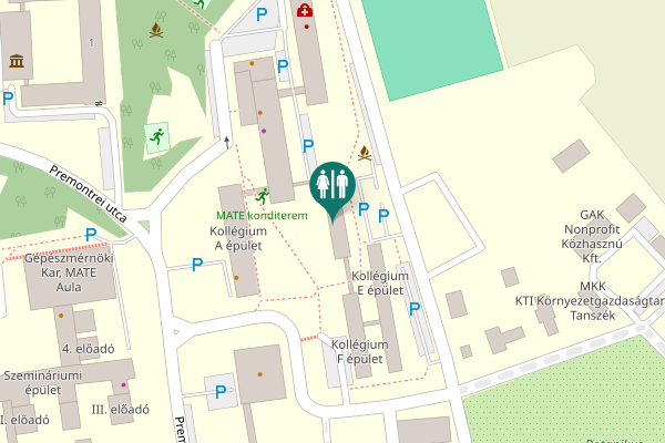 Map showing location of Páter Károly utca 1 Toilet