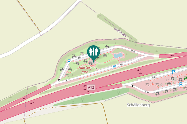 Map showing location of A12 Toilet
