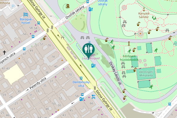 Map showing location of Promenád Toilet