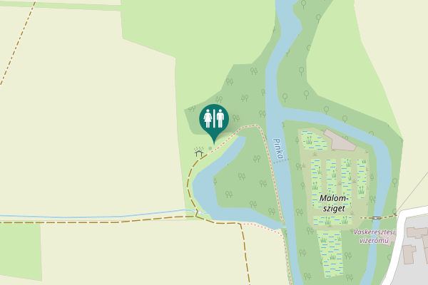Map showing location of Vaskeresztes Toilet