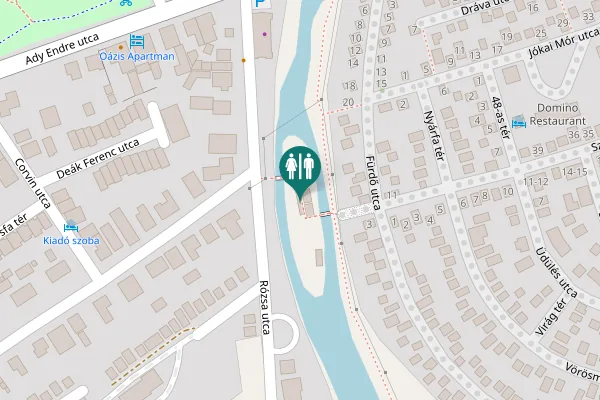 Map showing location of Harkány Toilet