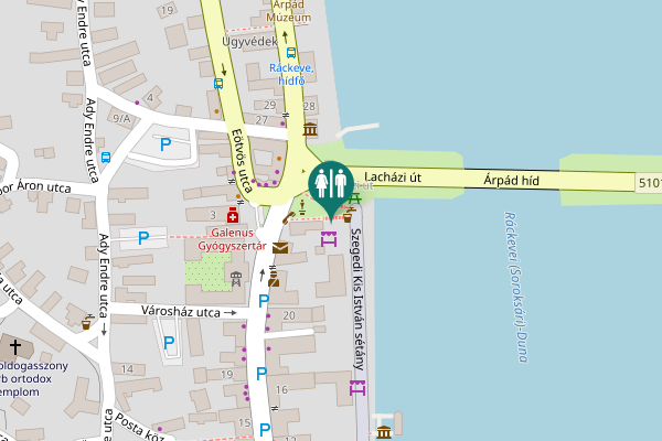 Map showing location of Szegedi Kis István sétány Toilet