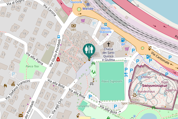 Map showing location of Piazza Domenico Fontana Toilet