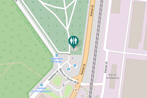Map showing location of Kassai út Toilet