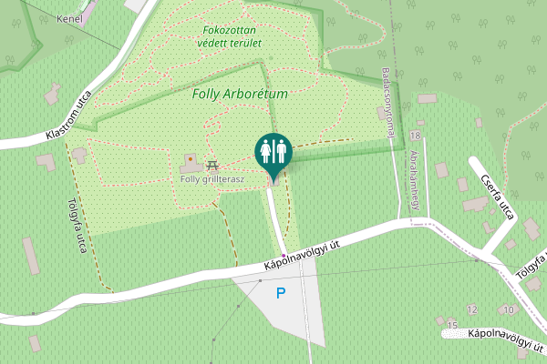 Map showing location of Kápolnavölgyi út Toilet