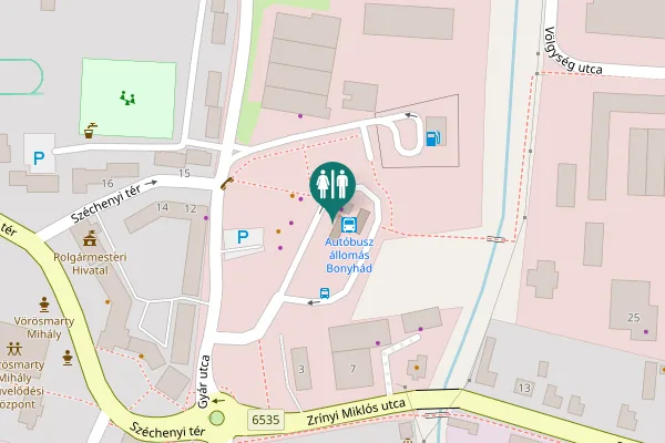 Map showing location of Bonyhád Toilet