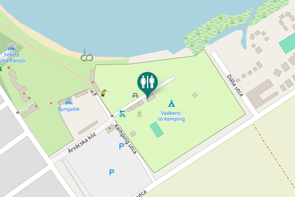Map showing location of Kemping utca Toilet