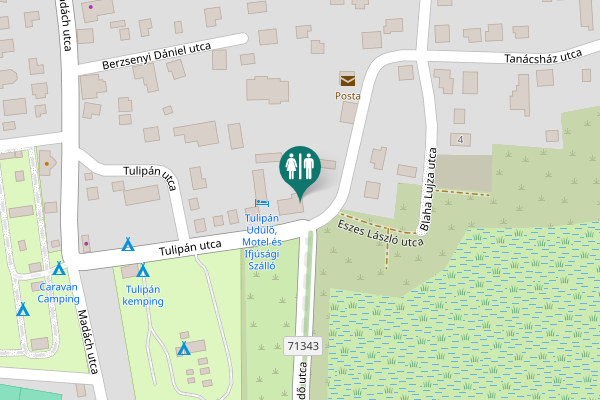 Map showing location of Tulipán utca Toilet