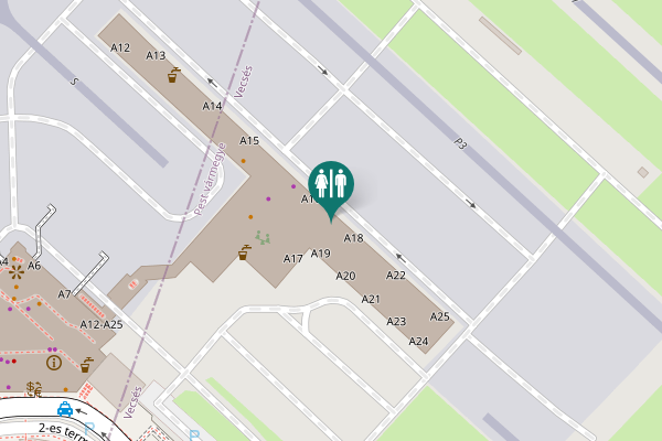 Map showing location of T2 - 1. móló Toilet
