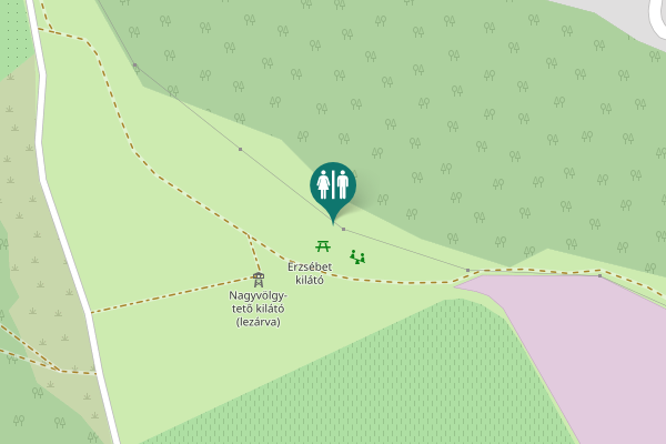 Map showing location of Jókai út Toilet