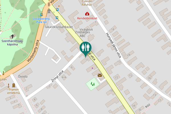 Map showing location of Rákóczi utca 9 Toilet