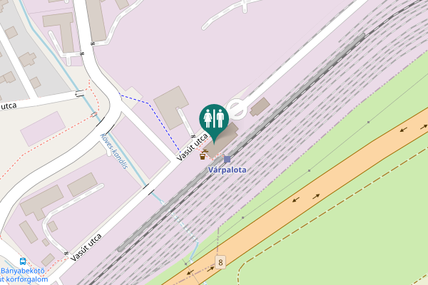 Map showing location of Vasút utca Toilet