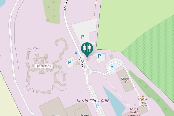 Map showing location of Korda út Toilet