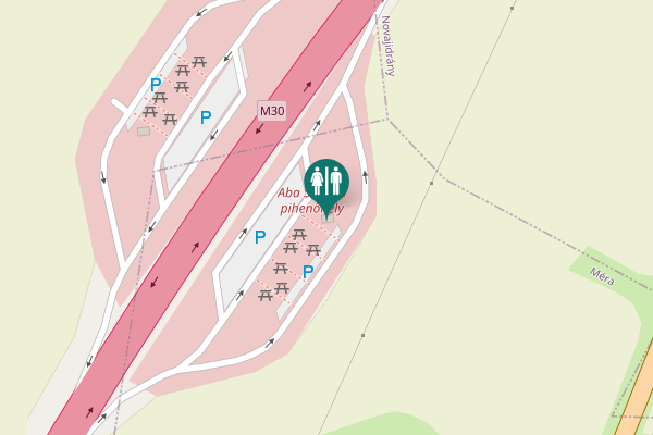 Map showing location of M30 Toilet