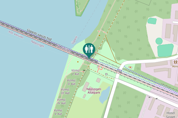 Map showing location of Újpesti vasúti híd Toilet