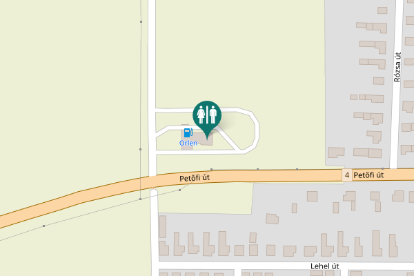 Map showing location of Petőfi út 73/A Toilet