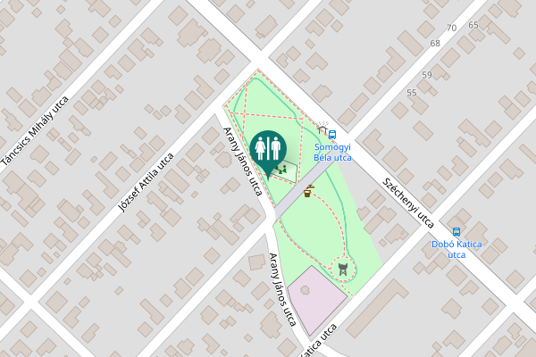 Map showing location of Arany János utca Toilet