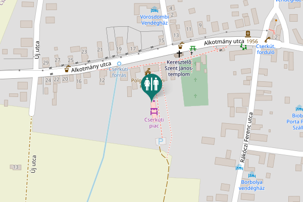 Map showing location of Alkotmány utca 8 Toilet