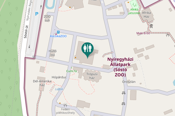 Map showing location of Nyíregyháza Toilet