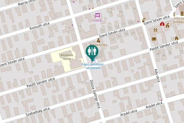 Map showing location of Petőfi Sándor utca Toilet