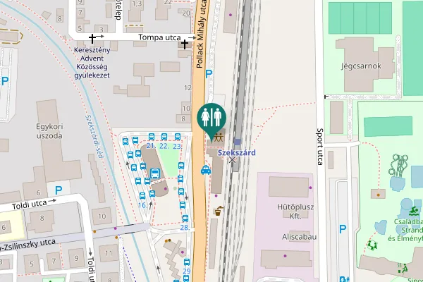 Map showing location of Pollack Mihály utca 1-49 Toilet