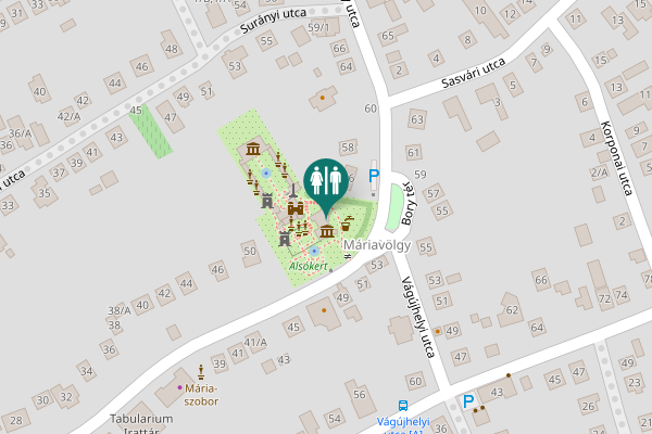 Map showing location of Máriavölgy utca 54 Toilet