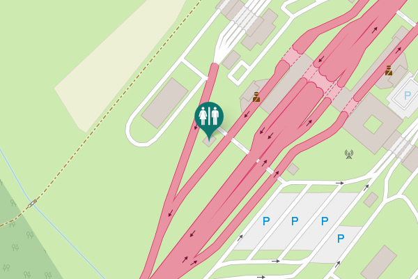 Map showing location of M5 Toilet