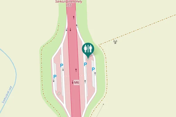 Map showing location of M6 Toilet