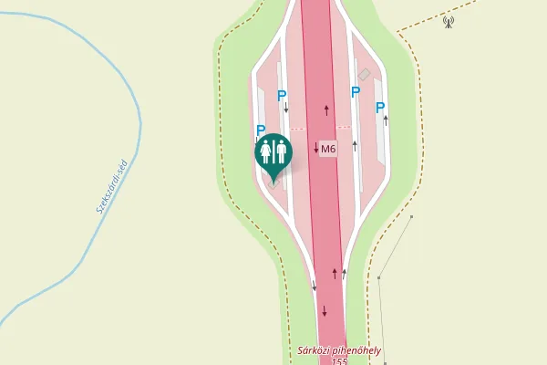 Map showing location of M6 Toilet