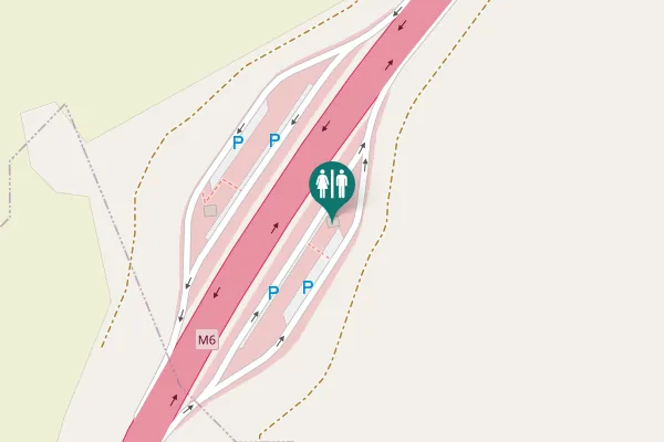 Map showing location of M6 Toilet