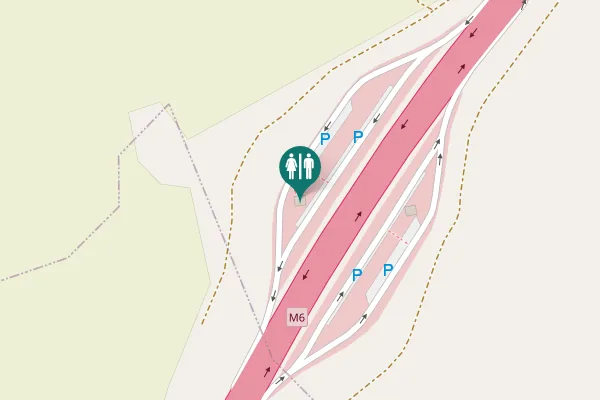 Map showing location of M6 Toilet