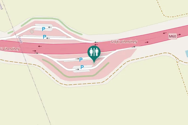 Map showing location of M60 Toilet