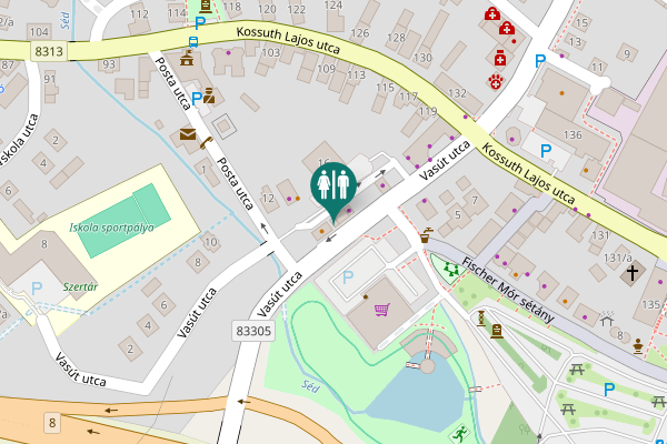 Map showing location of Vasút utca 1/c Toilet