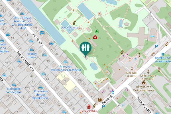 Map showing location of Berek tér 11 Toilet