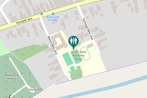 Map showing location of Bacsó Béla utca Toilet