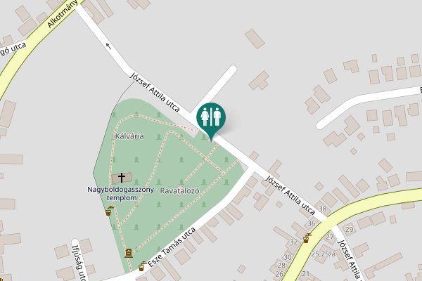 Map showing location of József Attila utca Toilet
