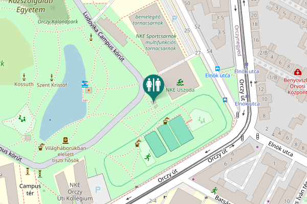 Map showing location of Ludovika Campus körút Toilet