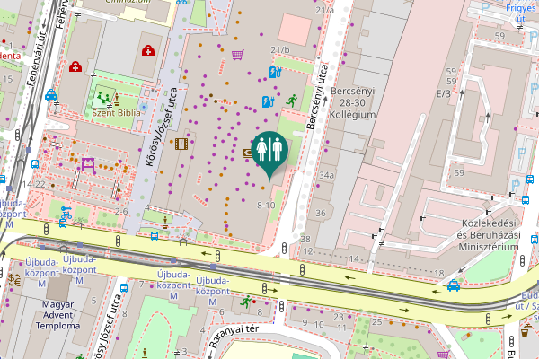 Map showing location of Október huszonharmadika utca 8-10 Toilet