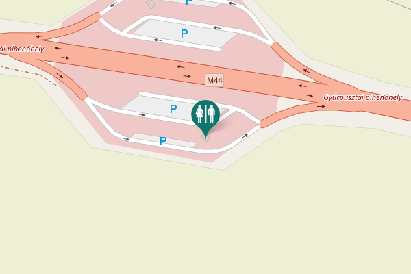 Map showing location of M44 Toilet