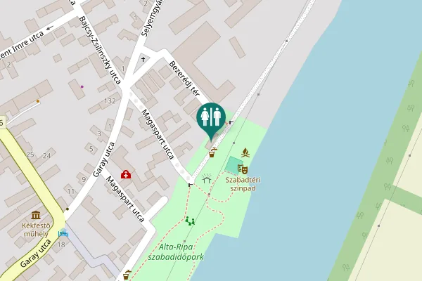 Map showing location of Bezerédj tér Toilet