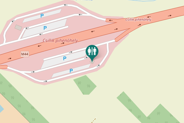 Map showing location of M44 Toilet