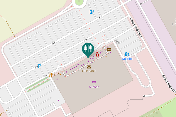 Map showing location of Háros utca 120 Toilet