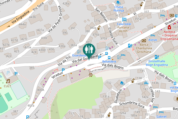 Map showing location of Via dal Guardaval 386 Toilet