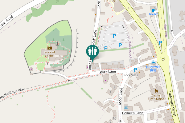 Map showing location of Rock Lane Toilet