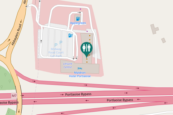 Map showing location of Abbeyleix Road Toilet