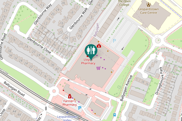 Map showing location of Ballyogan Avenue Toilet